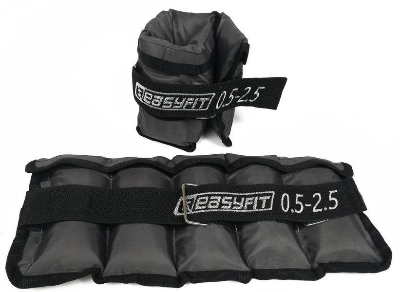 Утяжелители для ног и рук с металлом Metal наборные со сменным весом 0,5-2,5 кг EasyFit 2123984 фото