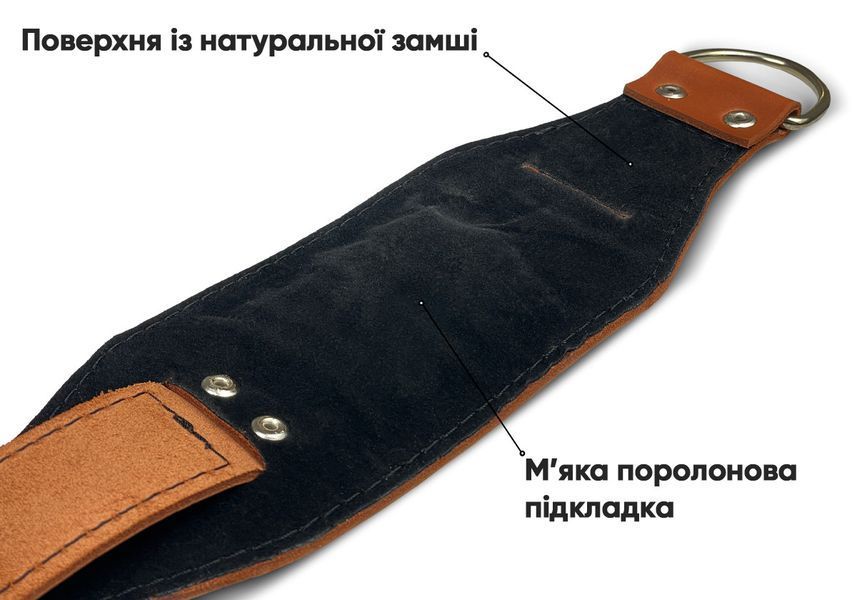 Манжета F9 коричневая для тяги на тренажере (кожа) EasyFit 2124587 фото