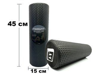 Массажный ролик Foam Roller 45 см Черный EasyFit 2124061 фото