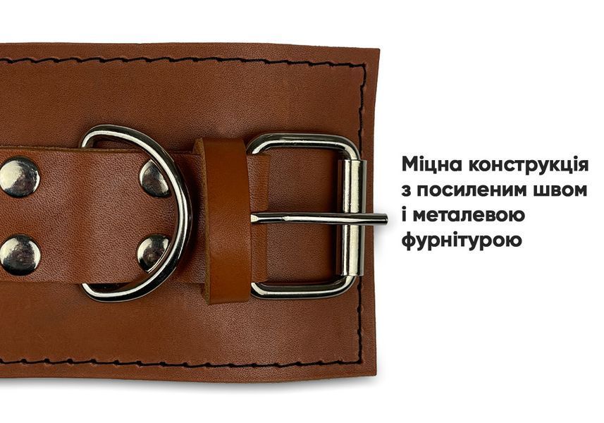 Манжета F10 для тяги на тренажере (кожа) коричневая EasyFit 2124588 фото