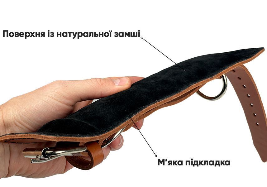 Манжета F10 для тяги на тренажере (кожа) коричневая EasyFit 2124588 фото