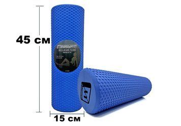 Массажный ролик Foam Roller 45 см Синий EasyFit 2124062 фото