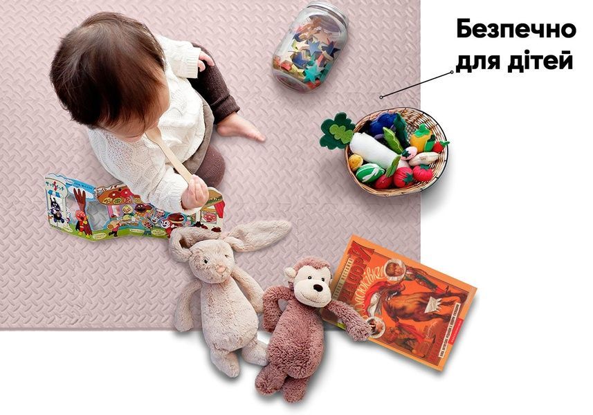 Татами мат 8 шт (30х30х1 см) ласточкин хвост бежевый EasyFit 2124326 фото