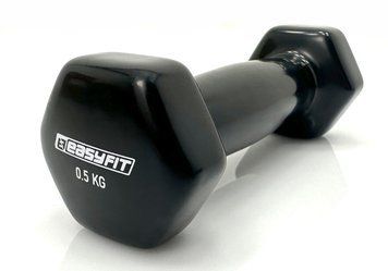 Гантель для фитнеса 0.5 кг с виниловым покрытием черная EasyFit 2123721 фото