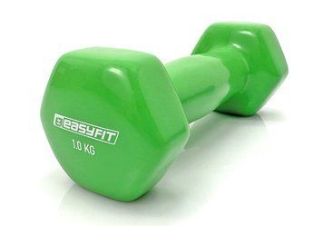 Гантель для фитнеса 1.0 кг с виниловым покрытием салатовая EasyFit 2123722 фото