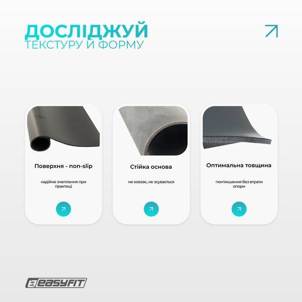Міні-мат для йоги Yoga Pad каучук 3,5 мм Чорний EasyFit 2124709 фото