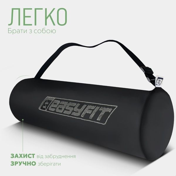 Коврик для йоги и фитнеса TPE+TC 6 мм двухслойный зеленый-серый EasyFit 2124244 фото