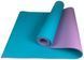 Килимок для йоги та фітнесу TPE+TC 6мм двошаровий м'ятний-фіолетовий EasyFit 2124282 фото 1
