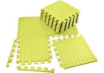 Татами мат 8 шт (30х30х1 см) ласточкин хвост желтый EasyFit 2124329 фото