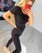 Женские лосины для спорта и фитнеса с утяжкой бифлекс цвет черный с желтыми полосками XL 1816712 фото 4