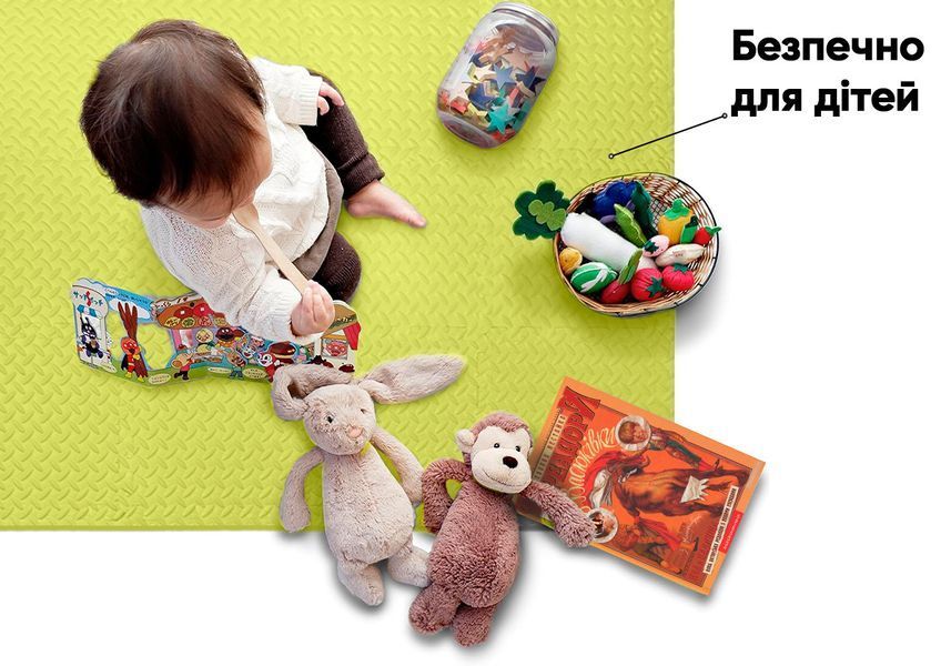 Татами мат 8 шт (30х30х1 см) ласточкин хвост желтый EasyFit 2124329 фото