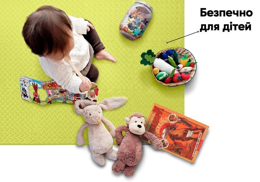 Татами мат 8 шт (30х30х1 см) ласточкин хвост желтый EasyFit 2124329 фото
