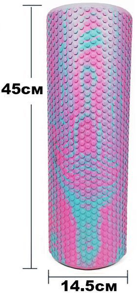 Массажный ролик Foam Roller 45 см двухцветный Розовый-мятный EasyFit 2124066 фото