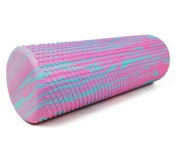 Массажный ролик Foam Roller 45 см двухцветный Розовый-мятный EasyFit 2124066 фото