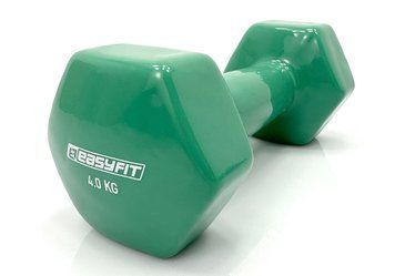 Гантель для фитнеса 4.0 кг с виниловым покрытием зеленая EasyFit 2123725 фото