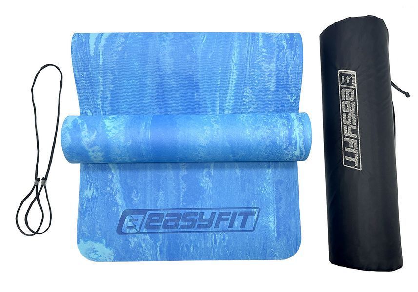 Килимок для йоги та фітнеса PER Premium Mat 8 мм синій + Чохол EasyFit 2124307 фото