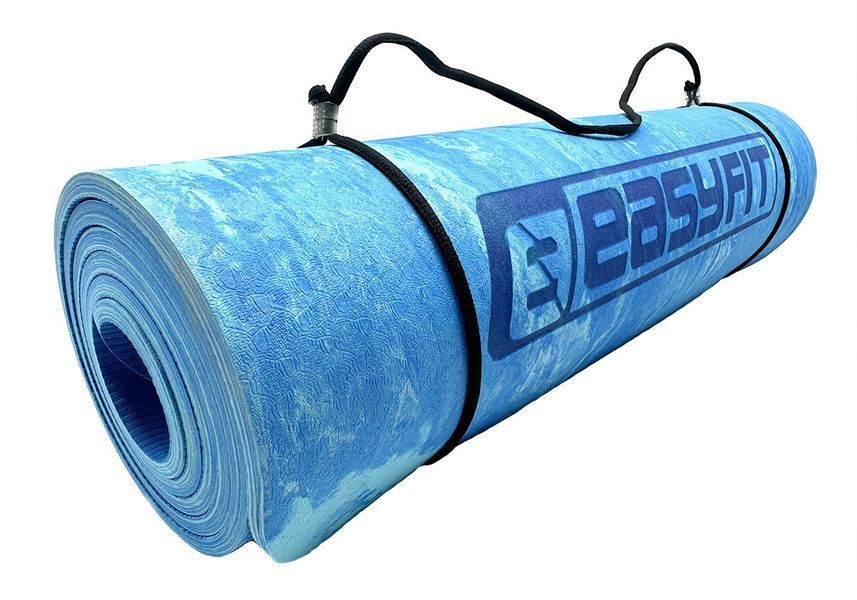 Килимок для йоги та фітнеса PER Premium Mat 8 мм синій + Чохол EasyFit 2124307 фото