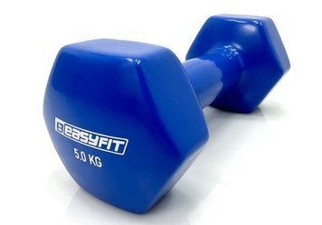 Гантель для фитнеса 5.0 кг с виниловым покрытием синяя EasyFit 2123726 фото
