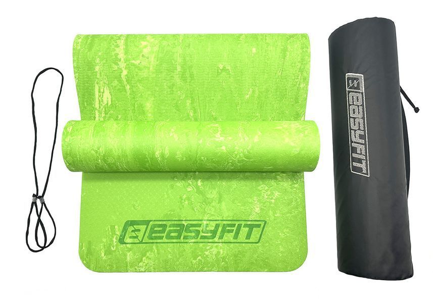 Килимок для йоги та фітнеса PER Premium Mat 8 мм + Чохол салатовий EasyFit 2124308 фото