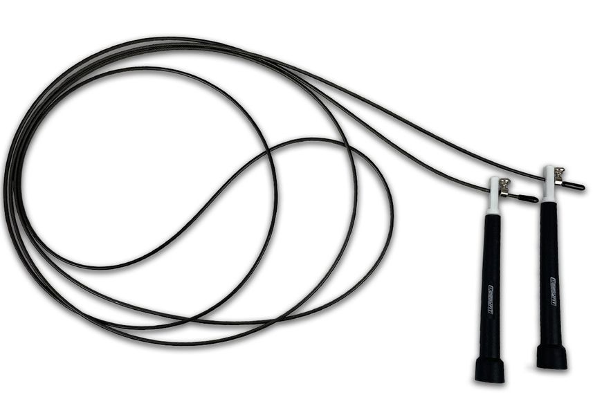 Швидкісна скакалка Speed Cable Rope 3 м зі сталевим тросом чорна EasyFit 2123935 фото