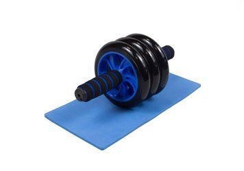 Ролик для пресса с ковриком Синий (3 колеса) EasyFit 2124538 фото