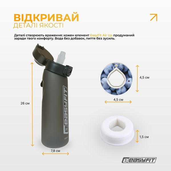 Спортивная бутылка для воды со вкусами Air Up (7 ароматизированных капсул в комплекте), 650 мл EasyFit 2124714 фото