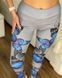 Лосини жіночі для спорту та фітнесу з широким поясом мікродайвінг колір сірий принт метелик XL 1816467 фото 4