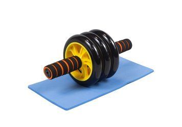 Ролик для пресса с ковриком Желтый (3 колеса) EasyFit 2124539 фото