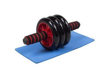 Ролик для пресса с ковриком Красный (3 колеса) EasyFit 2124540 фото