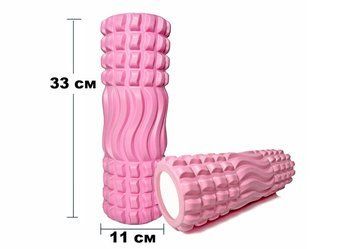 Масажний ролик Wavyspines 33 см Рожевий EasyFit 2124165 фото