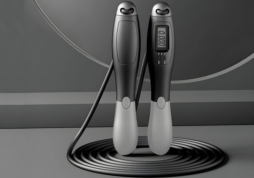 Скоростная скакалка со счетчиком черный-серый EasyFit 2123945 фото