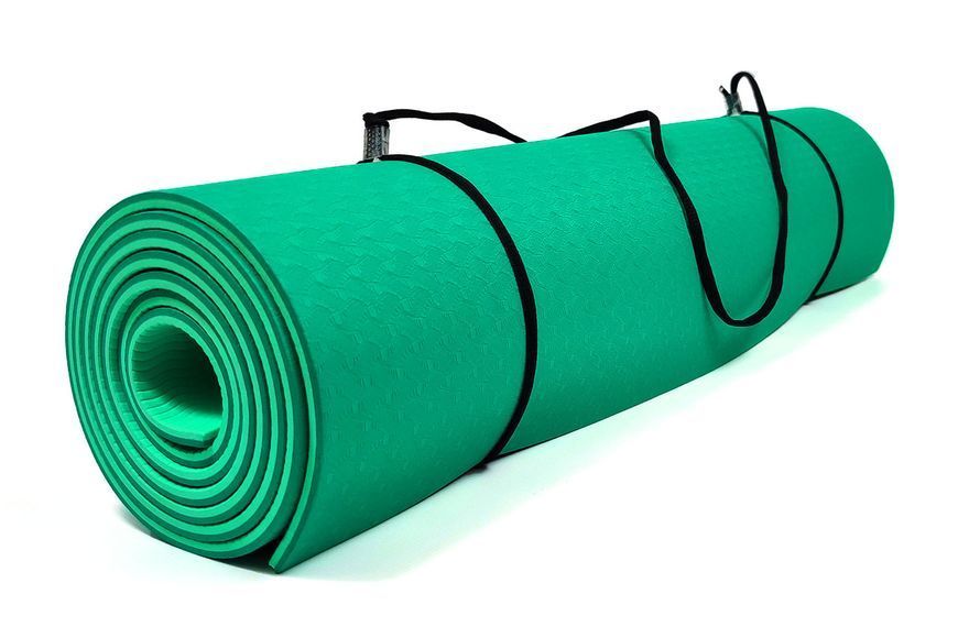 Коврик для йоги и фитнеса TPE+TC 6 мм двухслойный зеленый-мятный EasyFit 2124290 фото