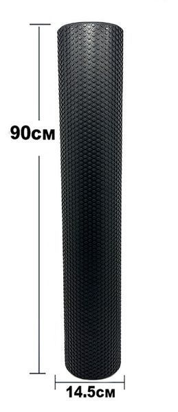 Масажний ролик Foam Roller 90 см Чорний EasyFit 2124072 фото