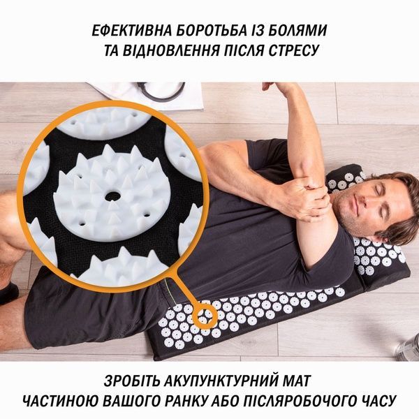 Масажний килимок з подушкою (аплікатор Кузнєцова) Фіолетовий EasyFit 2124147 фото