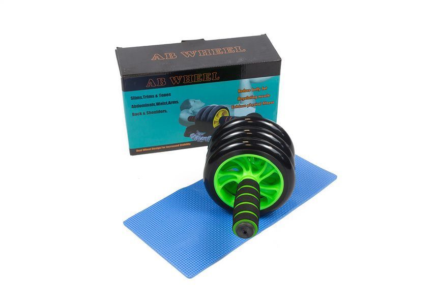 Ролик для пресса с ковриком Зеленый (3 колеса) EasyFit 2124541 фото