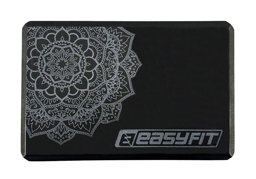 Блок для йоги EVA з малюнком чорний EasyFit 2124438 фото