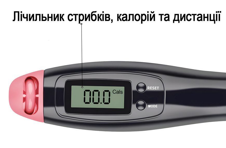 Скоростная скакалка со счетчиком черный-розовый EasyFit 2123946 фото