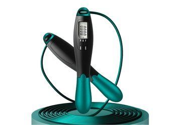 Скоростная скакалка со счетчиком черный-зеленый EasyFit 2123947 фото
