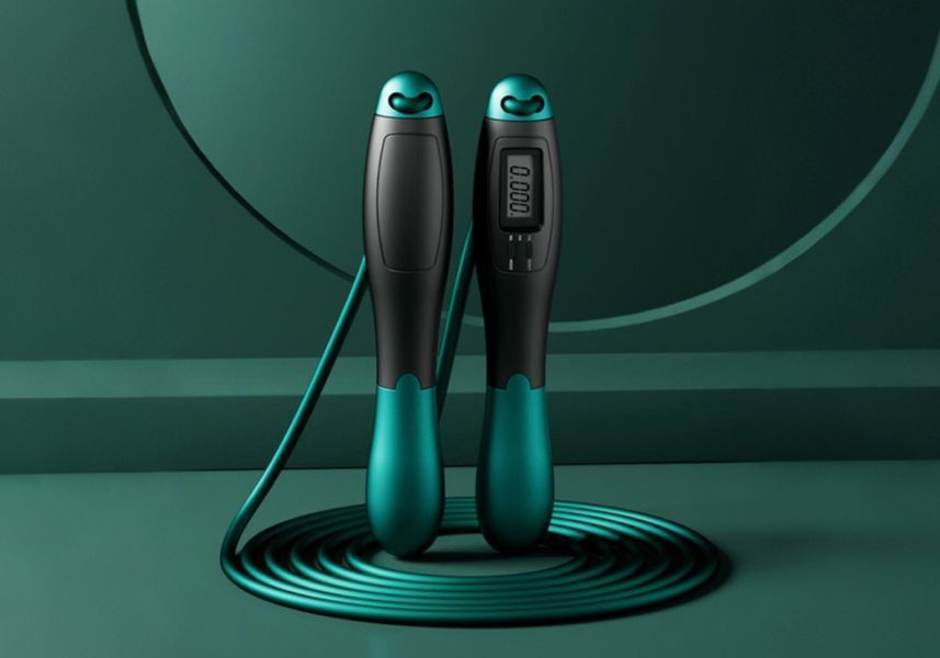 Скоростная скакалка со счетчиком черный-зеленый EasyFit 2123947 фото