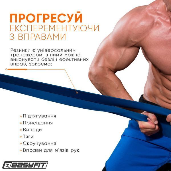 Резиновая петля 50-110 кг Синяя EasyFit 2123767 фото