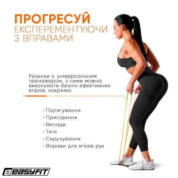 Резиновая петля 1-6 кг Желтая EasyFit 2123768 фото