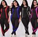 Костюм лосины и футболка для спорта и фитнеса больших размеров микродайвинг цвет черный с синим 6XL 1817718 фото 3
