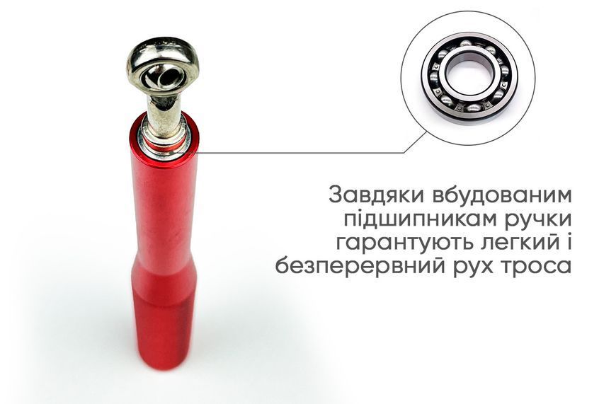 Швидкісна скакалка Aluminium зі сталевим тросом та алюмінієвими ручками червона EasyFit 2123941 фото