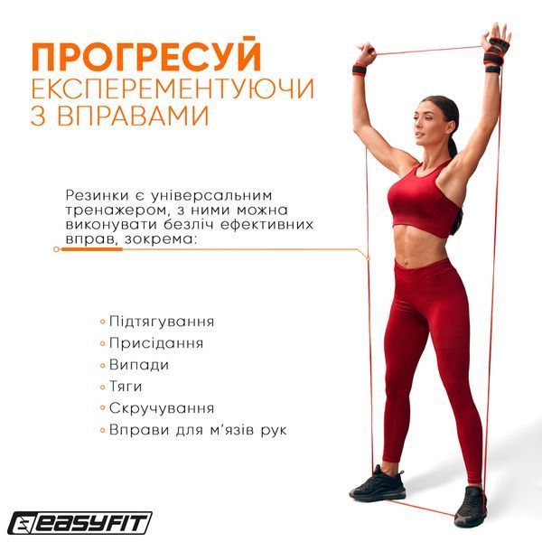 Гумова петля 2-15 кг червона EasyFit 2123769 фото