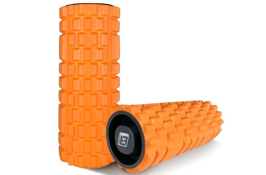 Масажний ролик Grid Roller 33 см v.1.1 міцний масажер (помаранчевий) EasyFit 2124223 фото