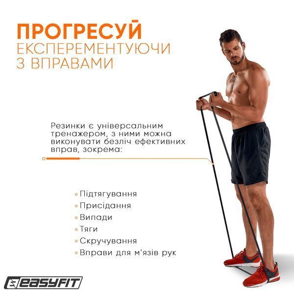 Резиновая петля 6-31 кг Черная EasyFit 2123771 фото