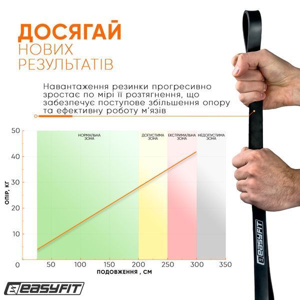 Резиновая петля 6-31 кг Черная EasyFit 2123771 фото