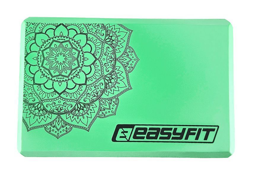 Блок для йоги EVA з малюнком м'ятний EasyFit 2124401 фото
