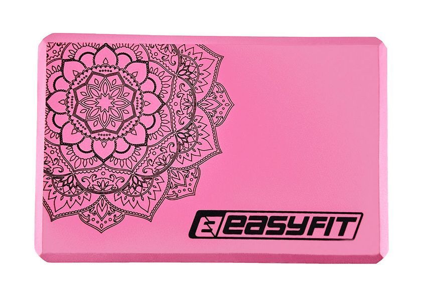 Блок для йоги EVA з малюнком рожевий EasyFit 2124402 фото