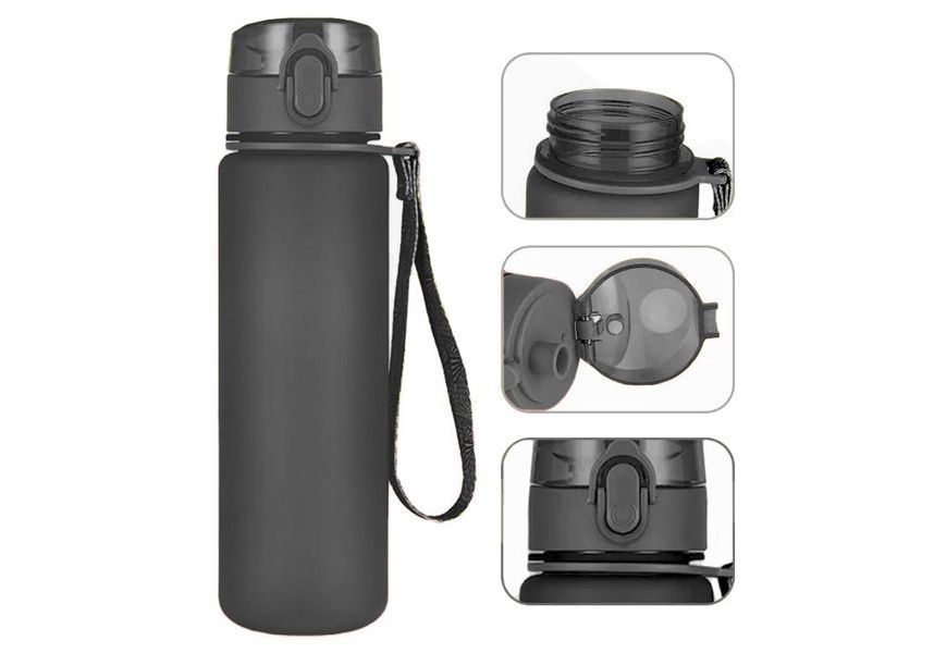 Пляшка для води AquaFlow 800 мл (чорна) EasyFit 2124582 фото
